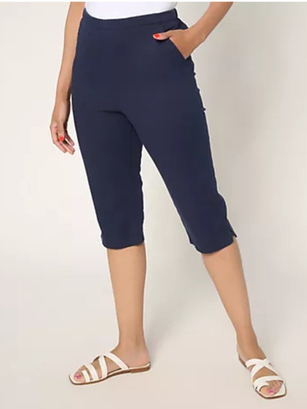 Denim & Co. Petite Color Flat Front Side Pocket Skimmer - Size: XSP - NIP